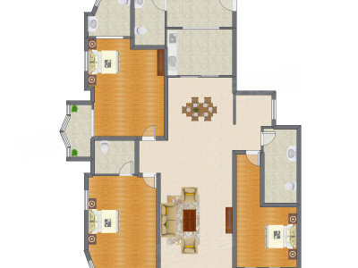 3室2厅 248.00平米