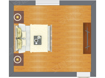 1室2厅 49.45平米户型图