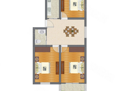 3室1厅 79.45平米