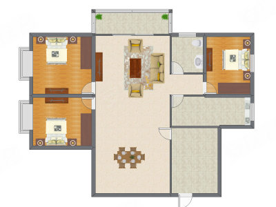 3室2厅 132.21平米