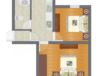 2室0厅 31.70平米户型图