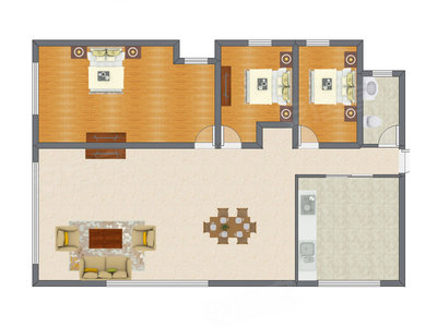 3室2厅 121.58平米