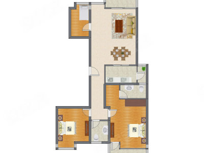 3室2厅 144.69平米