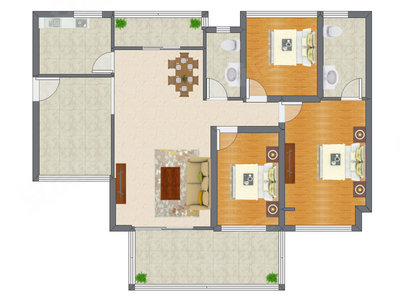 3室2厅 119.59平米