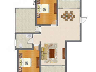 2室2厅 111.83平米户型图
