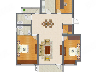 3室2厅 120.56平米