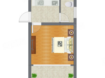 1室0厅 46.12平米