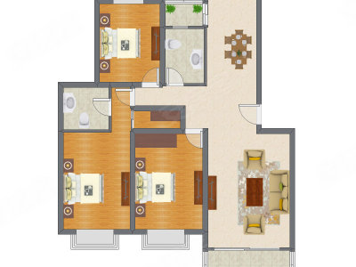 3室2厅 128.70平米