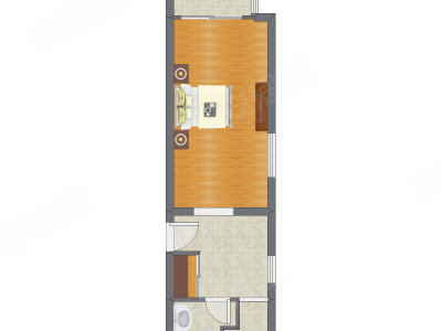 1室0厅 51.85平米户型图