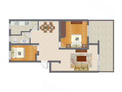 2室2厅 160.00平米户型图