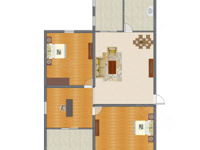 3室2厅 138.37平米户型图