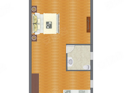 1室0厅 56.80平米户型图