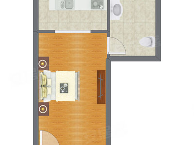 1室0厅 45.30平米
