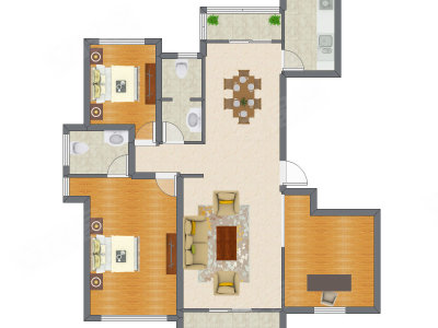 3室2厅 143.36平米