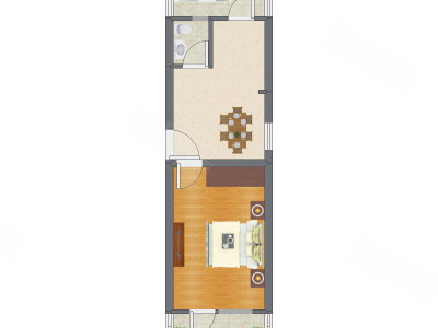 1室1厅 44.10平米