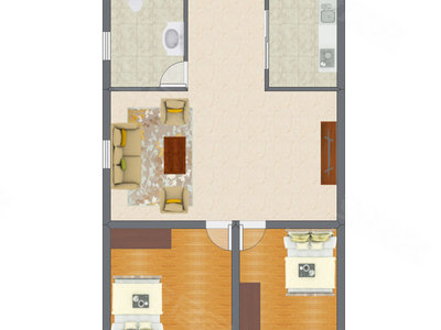 2室2厅 73.69平米