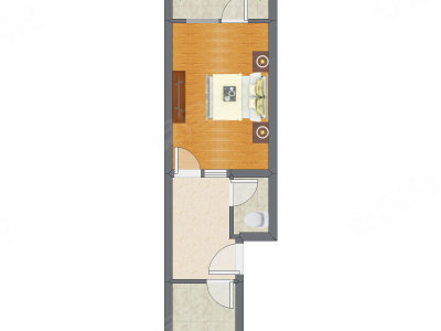1室1厅 45.55平米