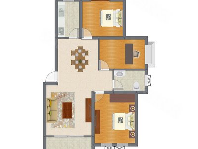 3室2厅 95.25平米