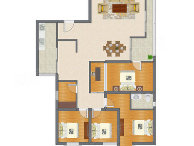 5室2厅 161.95平米