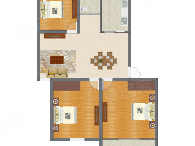 3室2厅 86.65平米