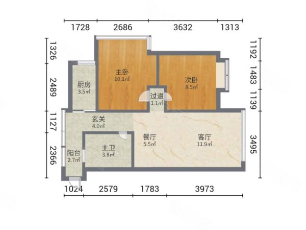 昆明五华高新区西府景苑西府景苑 2室2厅1卫
