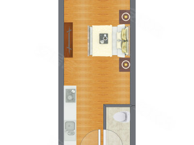 1室0厅 31.81平米户型图