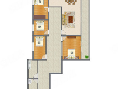 4室2厅 189.91平米