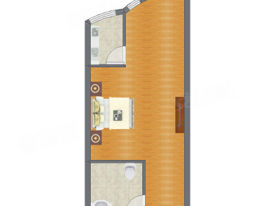 1室1厅 56.50平米