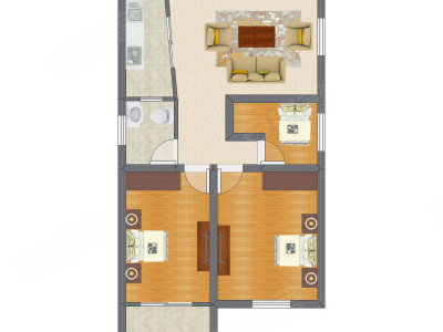 3室1厅 59.31平米