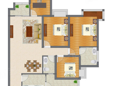 4室2厅 115.00平米户型图