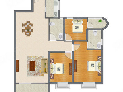 3室2厅 137.53平米