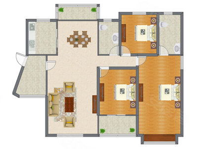 3室2厅 148.00平米