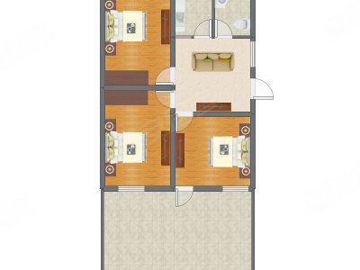 3室1厅 85.25平米