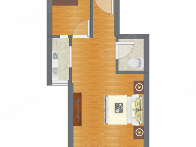 1室0厅 24.53平米户型图