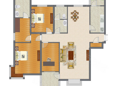 3室2厅 168.60平米