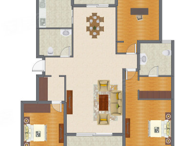 3室2厅 160.03平米