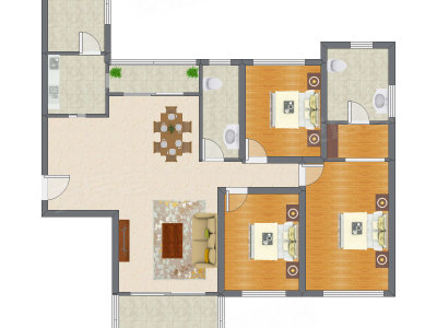 3室2厅 164.95平米