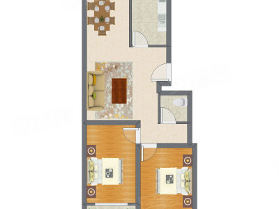 2室2厅 83.64平米