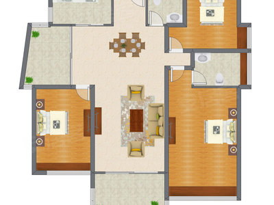 3室2厅 167.00平米
