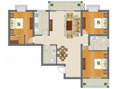 3室2厅 121.73平米