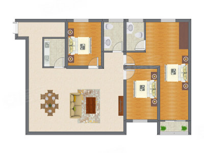 3室2厅 124.11平米