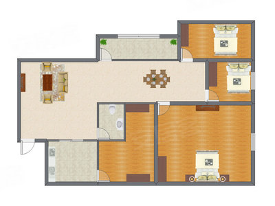 3室1厅 132.44平米