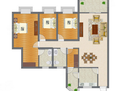 4室2厅 136.40平米