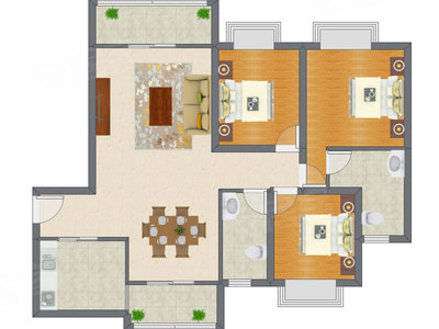 3室2厅 92.67平米