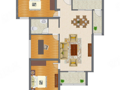 3室2厅 98.62平米