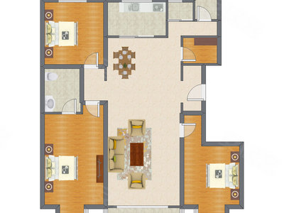 3室1厅 114.12平米