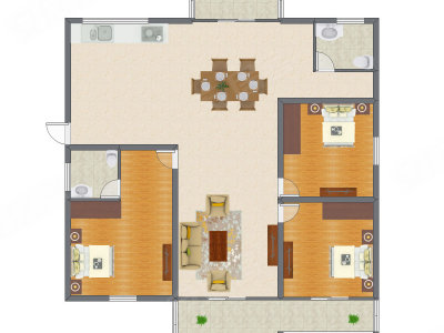 3室2厅 165.68平米