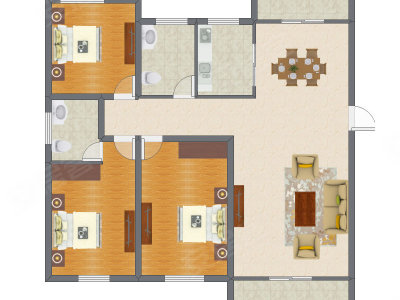 3室2厅 158.55平米