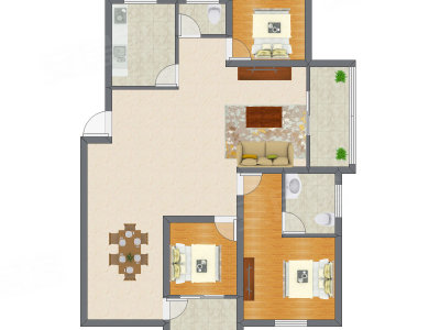 3室1厅 96.83平米