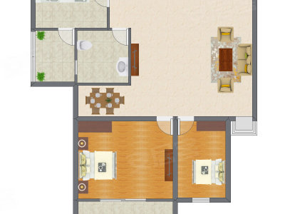 2室2厅 92.33平米